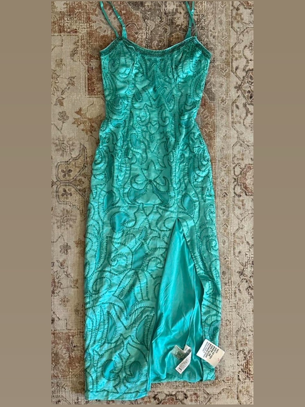 ASOS Emerald Green Beaded Slip Dress